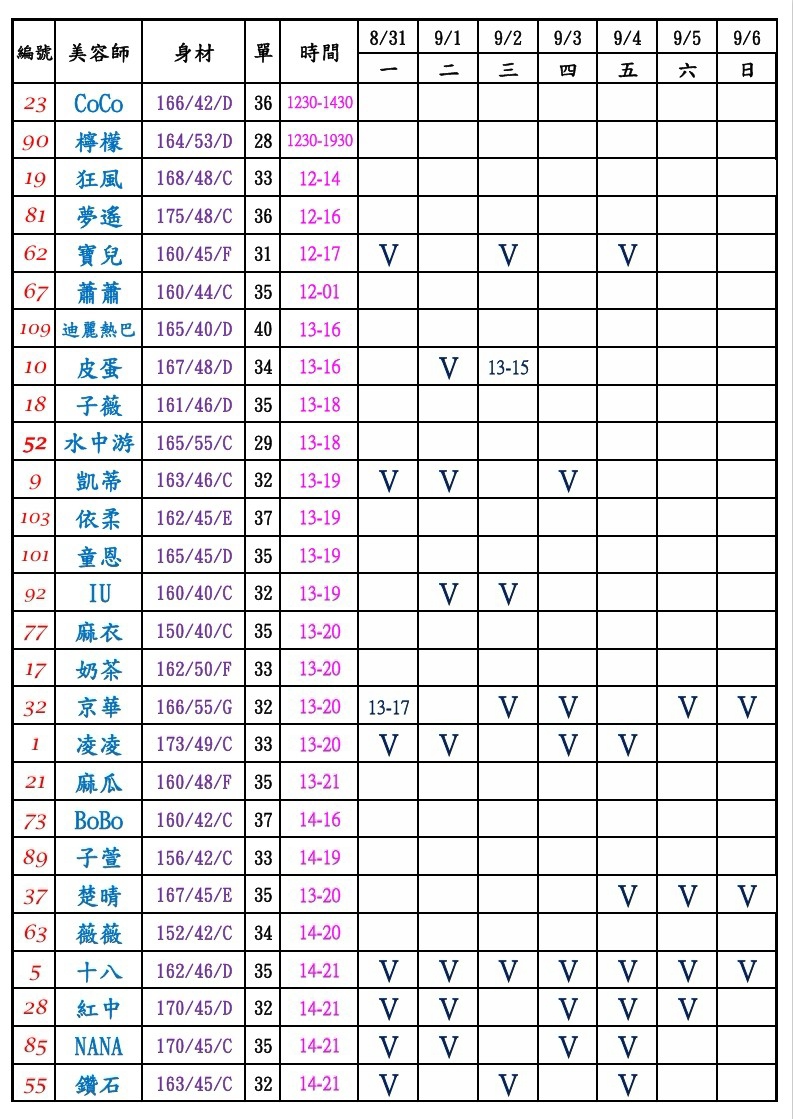 樂鑽男性排毒班表
